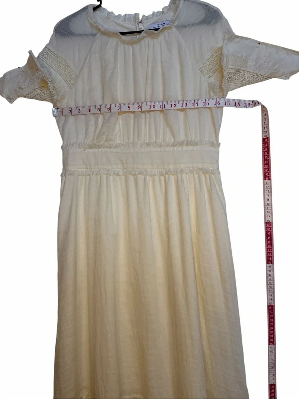 & Other Stories Cream Boho Lace-Trim Midi Dress - Picture 8 of 11